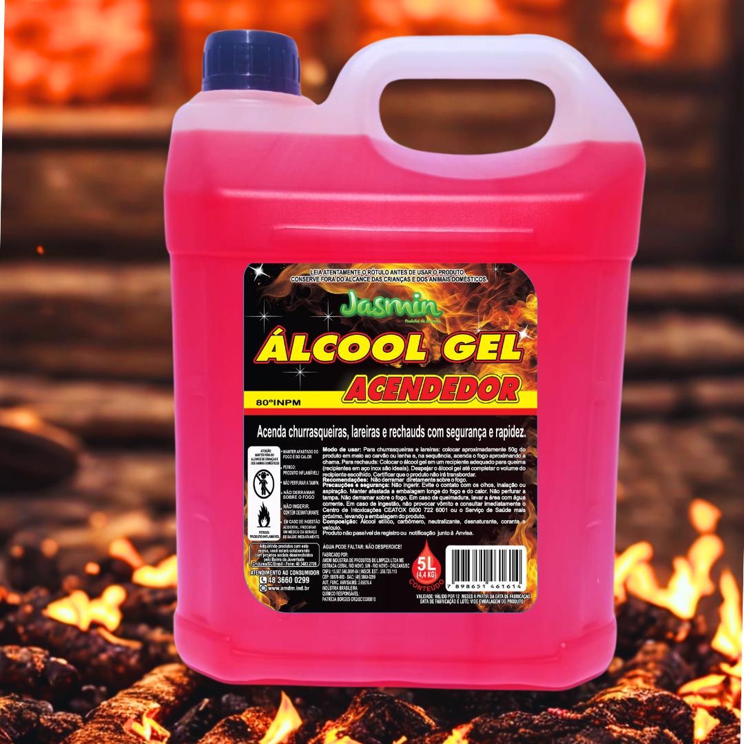 Álcool Gel Acendedor Jasmin 5LT - 80ºINPM