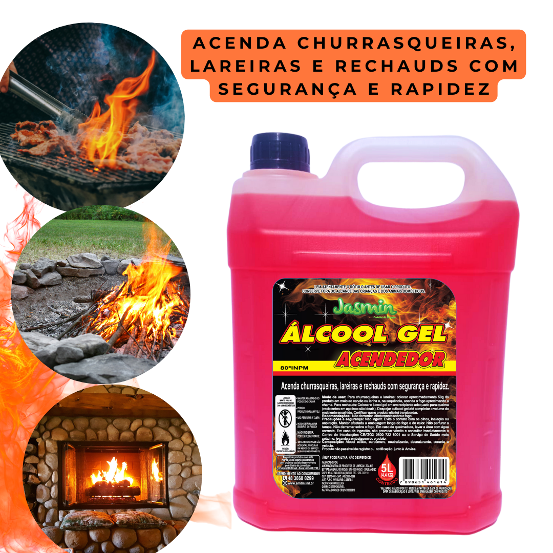 Álcool Gel Acendedor Jasmin 5LT - 80ºINPM