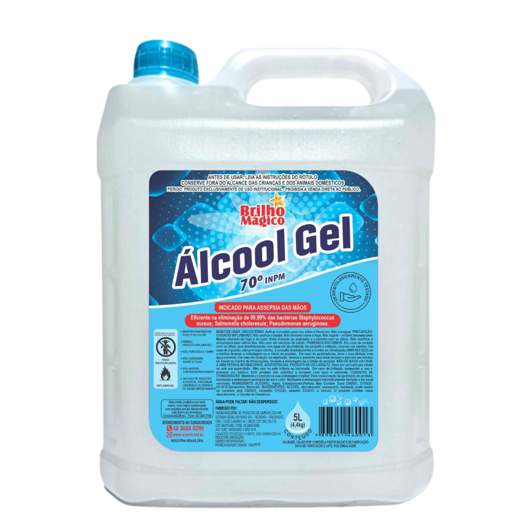 Álcool em Gel 70º INPM Brilho Mágico 5LT