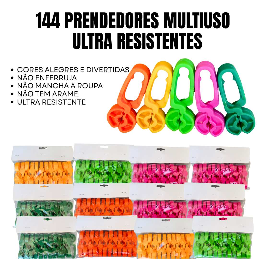 Kit 144 unidades Prendedor Multiuso Refor...