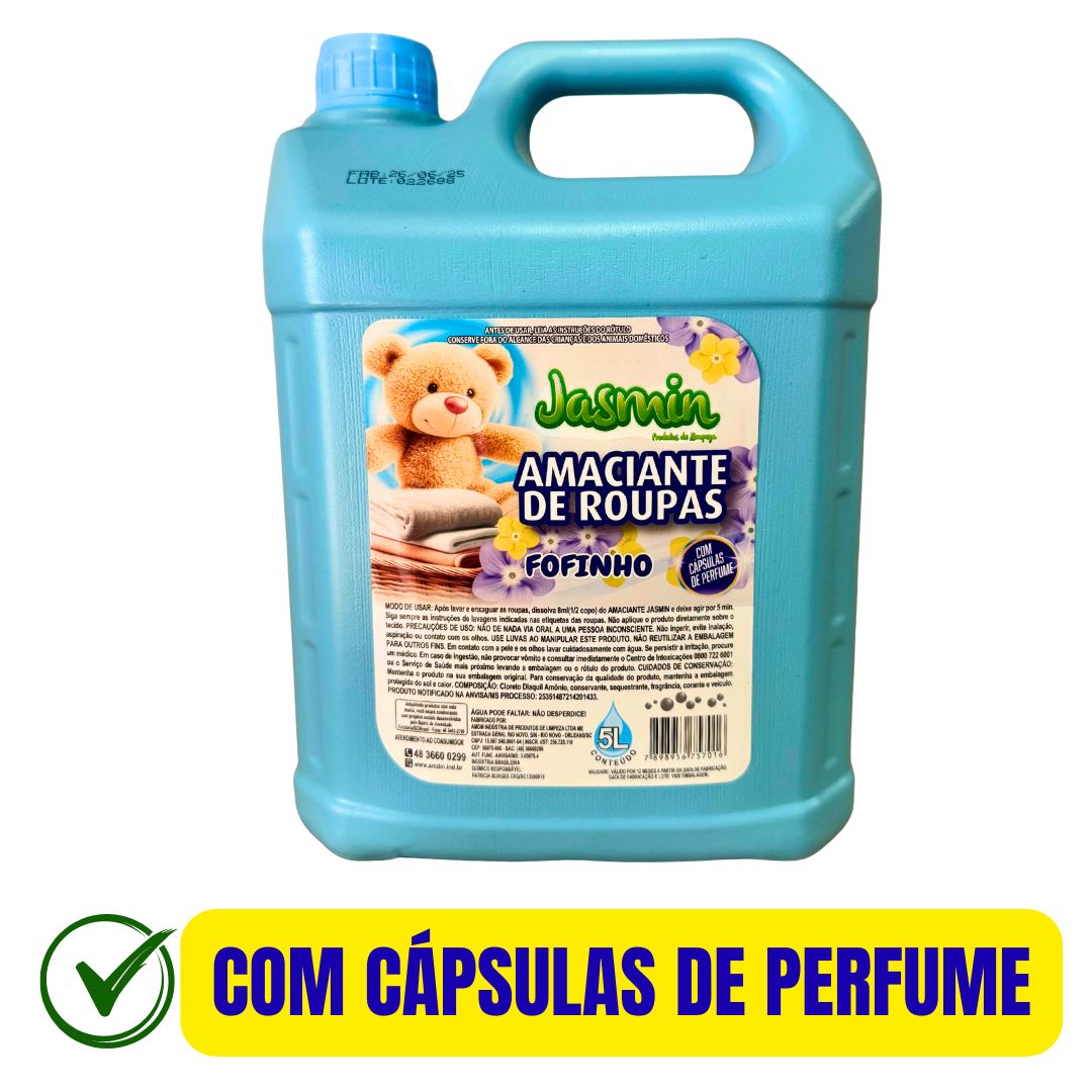 Amaciante de Roupas Jasmin Fofinho com cá...