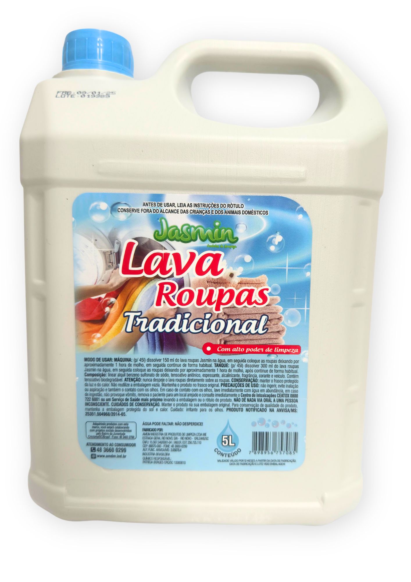 Lava Roupas Jasmin Tradicional 5LT - alto...