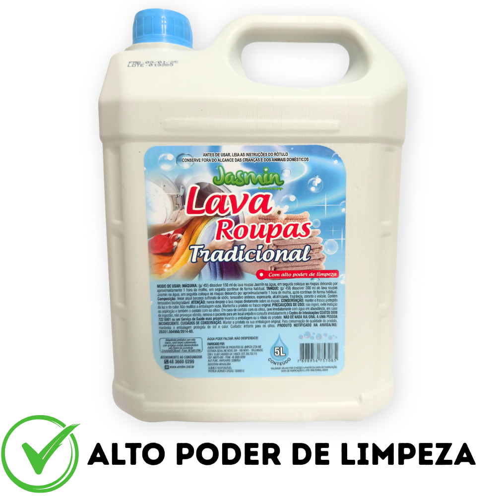 Lava Roupas Jasmin Tradicional 5LT - alto...