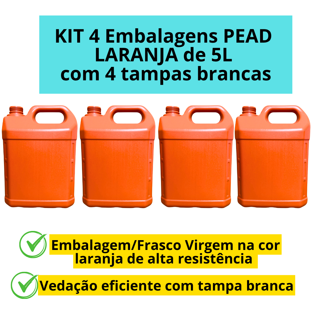 Kit 04 Embalagens Bombona Galão 5L - LARA...