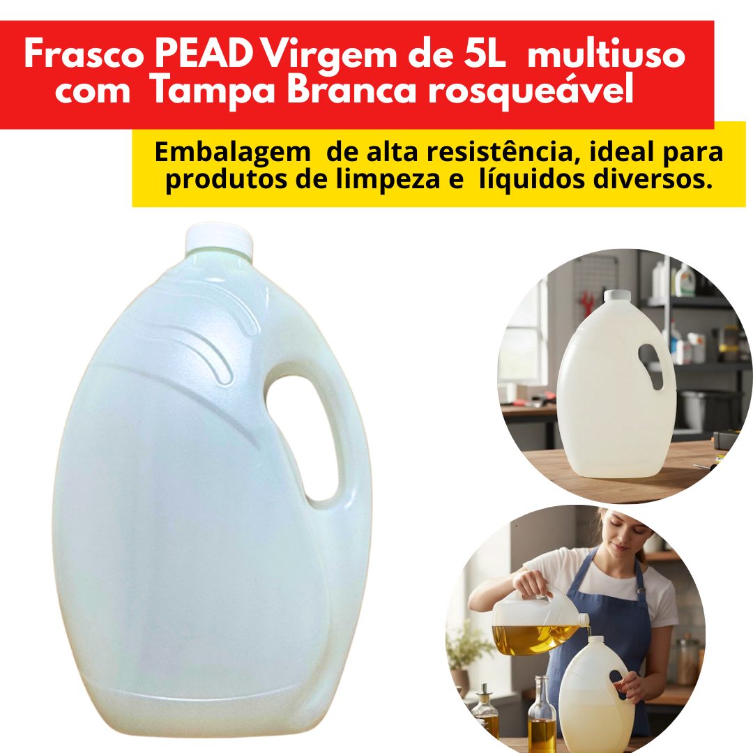 Frasco, Galão 5 L Virgem - embalagem tran...