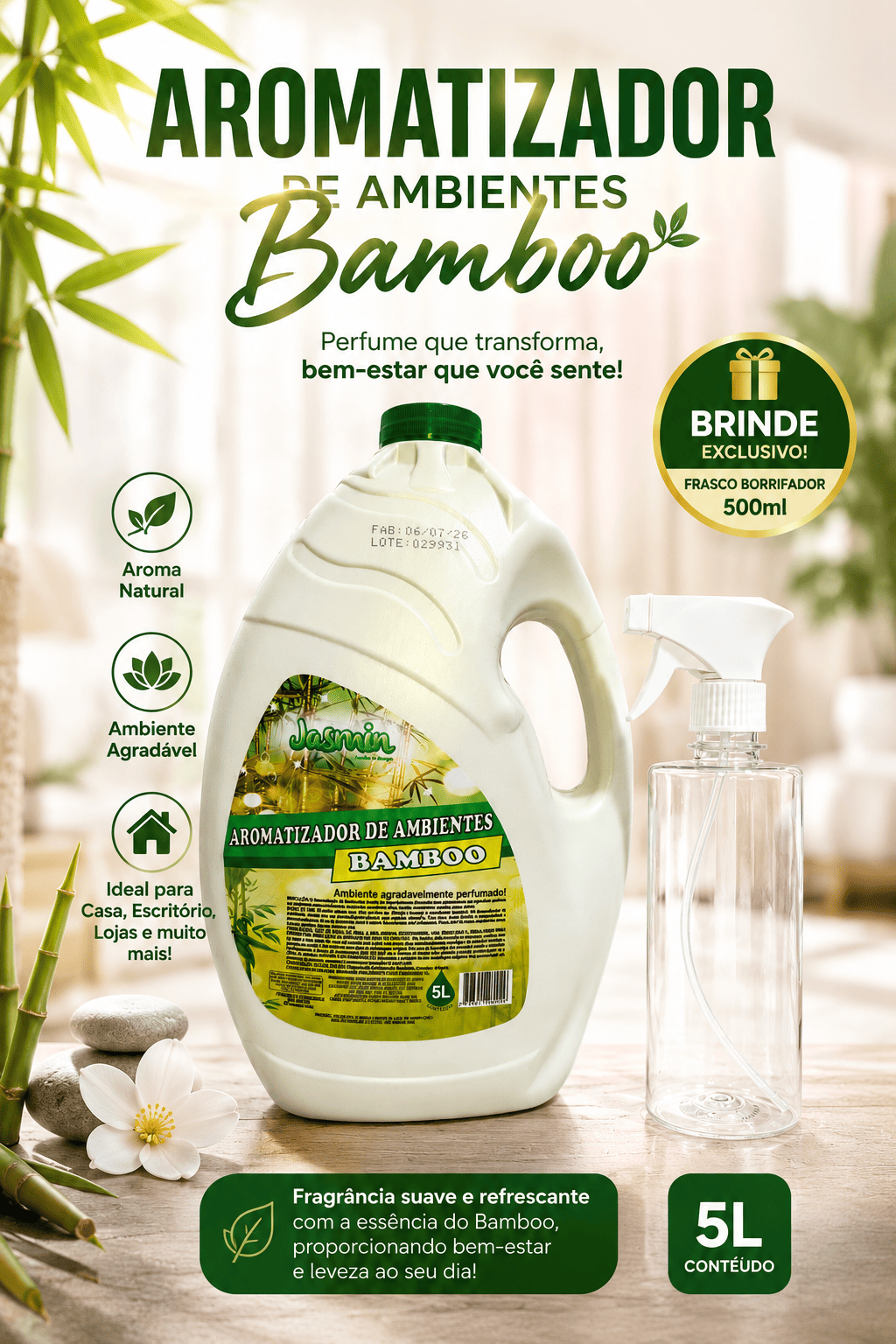 Aromatizador de Bamboo para Ambientes, Au...