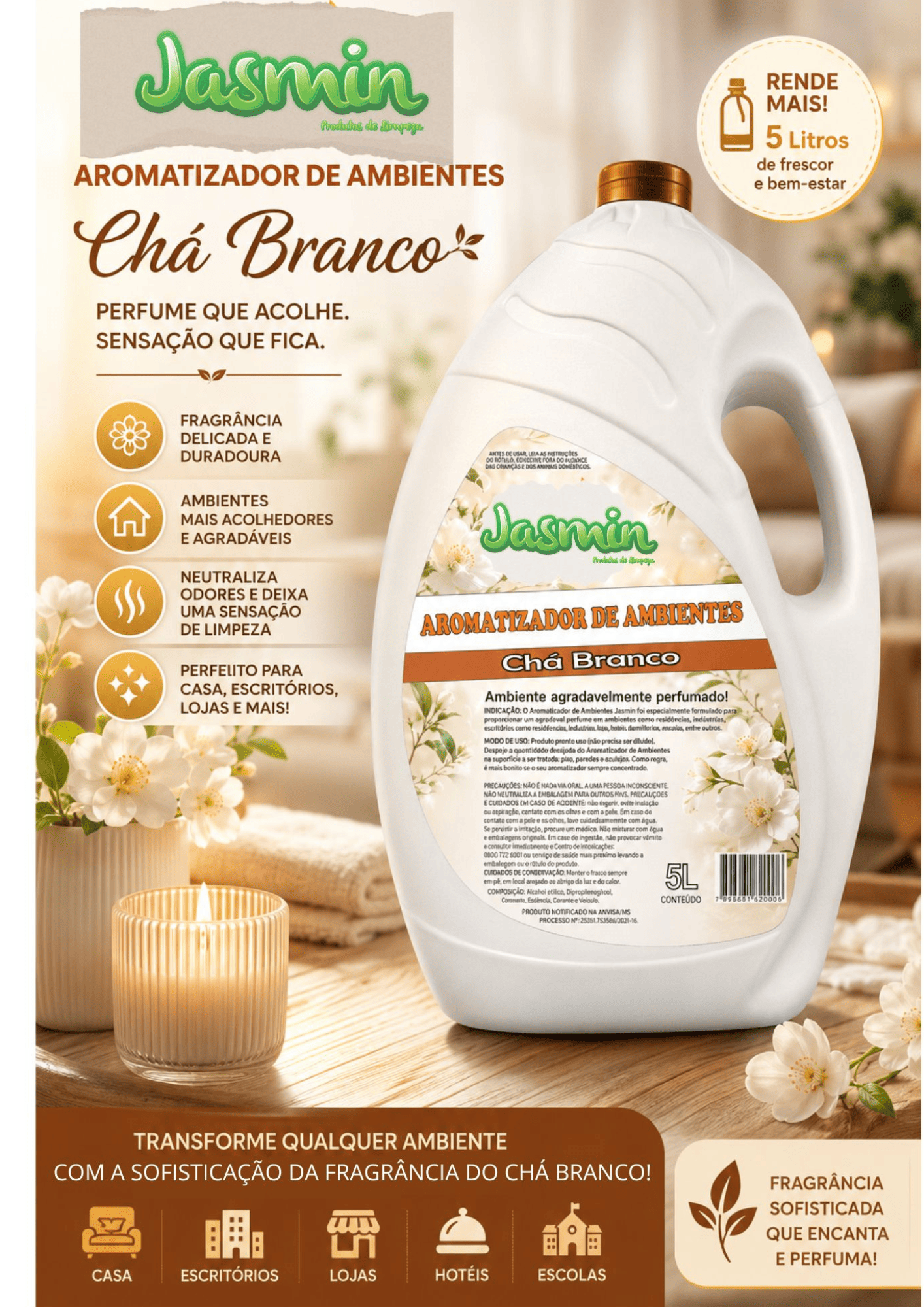 Odorizador de Ambientes CHÁ BRANCO 5LT - ...