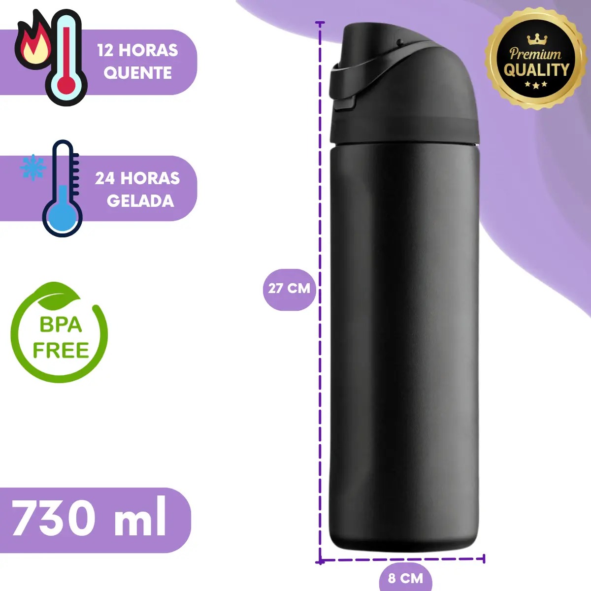 GARRAFA ISOTERMICA DE ACO INOX COM TAMPA ...